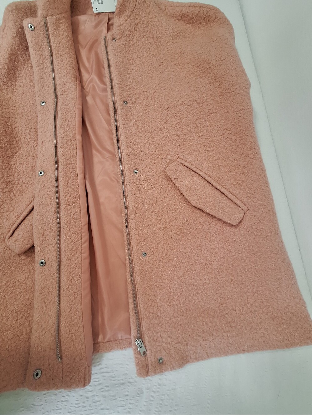 NWT H&M Dusty Pink Teddy Bouclé Jacket - Picture 8 of 8